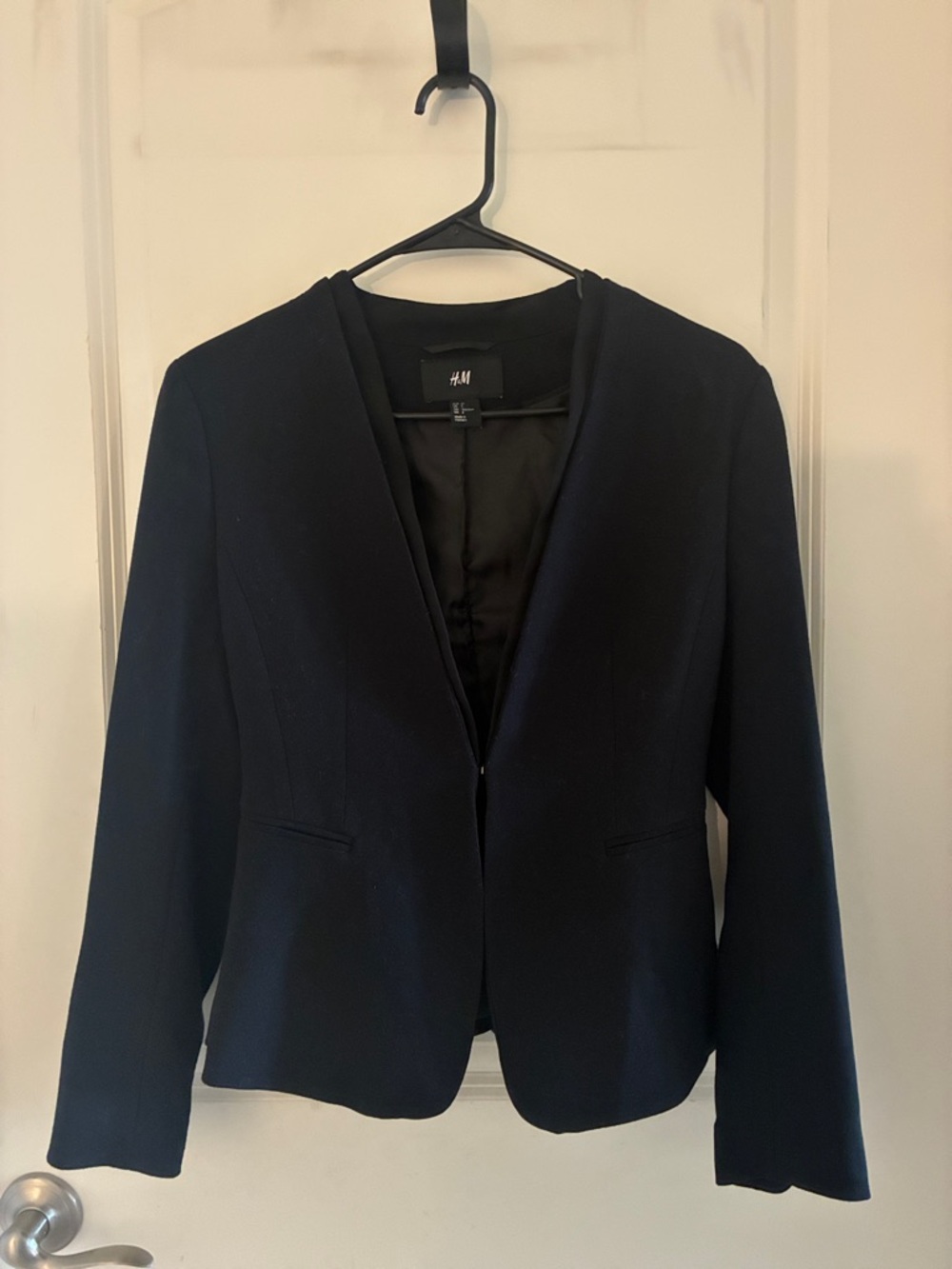 H&M Women's Dark Navy Tailored Open Blazer